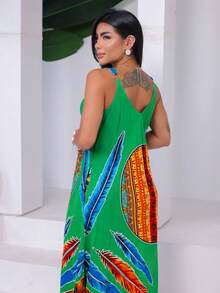 Trapeze Dress With Print. - 綠色 - 查看 5