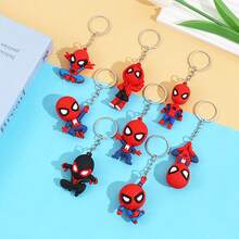 8 pièces/set Porte-clés accessoires Marvel version Q, porte-clés 3D Spider-Man, pendentif figurine de fermeture éclair de dessin animé. Cadeau pour le Nouvel An, la Saint-Valentin, Pâques (style aléatoire) - Multicolore - Voir 2
