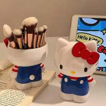 SANRIO （已授权）- 多功能收纳卡通创意简约桌面笔筒，化妆刷收纳管，桌面摆件，精美节日礼物笔筒，大容量办公桌整理刷DIY收纳管，塑料材质，小巧设计 - 彩色 - 查看 11
