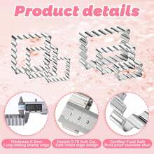 Nuevo juego de cortadores de galletas, moldes de hornear de acero inoxidable para fiestas, adecuados para galletas y postres DIY, herramientas de cocina para el hogar y comercial, pueden cortar caramelos blandos, queso, frutas - Plateado - Ver 4