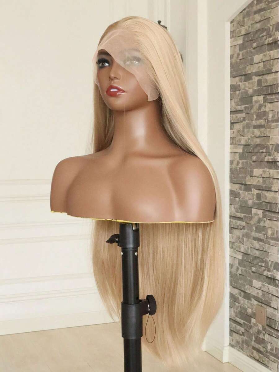 200% Density Pre Cut Glueless Wigs Blended Human Hair Ready To Wear And Go Preplucked Straight 5x5 Lace Closure Wig High Density 13x4 5x5 Human Hair For Women Blode Hair - S613 - View 1