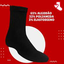 Adult Unisex Cotton Socks, Sizes 37 To 43, Black, Mid-Calf, Comfortable, Soft Touch - màu đen - Xem 4