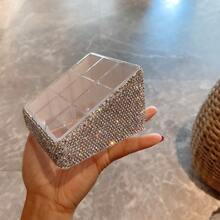 Luxury Rhinestone Inlaid 9-Grid Lipstick & Cosmetic Storage Box, High-End Vanity Organizer - Multicolor - View 4