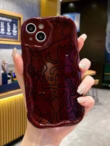 卡通猫咪彩绘软壳，奶油色，适用于 17/17 Pro Max、16/16 Pro/16 Pro Max、15、XR、7P/8P、P12 Pro Max、P13 Pro Max、P14 Pro Max、P13、P14、P11、P12、P14、XS/S/XS Max/7/8，可爱时尚加厚保护手机壳 - 彩色 - 查看 3