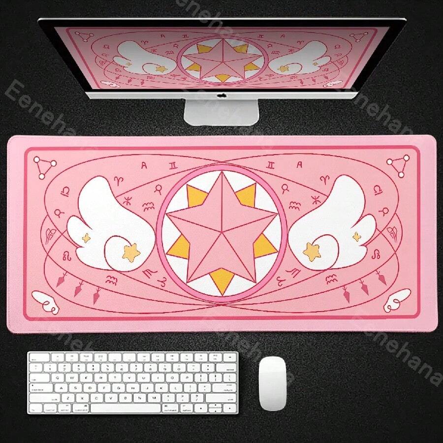 Xxl Sakura Card Anime Mousepad Large Gaming Keyboard Mouse Pad Clow Card Mousemat  Computer Office Tablemat Extended Desk Mat(1).Jpg - Mouse Pad - View 1