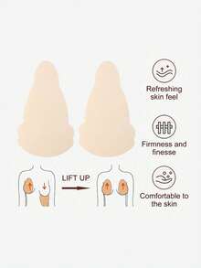 10片装一次性无纺布乳贴，葫芦形提拉胸垫，无肩带自粘亲肤隐形舒适防下垂防凸出 - 彩色 - 查看 7