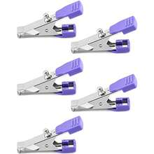 Veterinary Electrode Clip, 5 Pack Universal Accurate EKG/ECG Limb Clip Multi-Function Clamp Adapters for Electrode Resting Tabs, - 5 piezas - Ver 6
