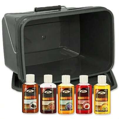 Fishing PVA Friendly Glug Set 5 Liquids + 5L Bait Bucket Perfect For Spod Mix