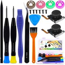 Joystick Repair Kit For Nintendo Switch Joy-Con & OLED - Analog Stick Replacement Set With Tools & Thumb Grips - 查看 8