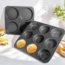 Cupcake Mould, Cups Perforated Mince Pie Bread Tray For 4/9/12 Rolls With Non-Stick Coating For Burgers, Bread, Rolls, Puffs, Tartlets (4/9/12 Cupcake Pan) - View 4