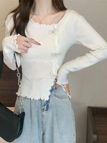 Women Knit Tops - White - View 1