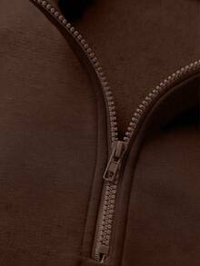 GRDR Men's Zip-Up Pullover Sweatshirt, Autumn/Winter - Brown - View 5