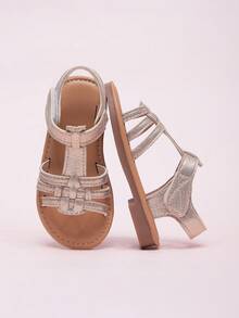 婴儿简约休闲舒适平底凉鞋 - 金色 - 查看 5