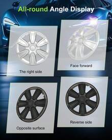 GCCSJ 4PCS 15 Inch Universal Wheel Covers – Heavy Duty ABS Hub Caps For Steel Wheels, -On Design With Micro-Adjustable Retention Ring, Rustproof & All-Weather Protection, Fits Most Cars, SUVs & Trucks (Silver) - A15 Inch - View 5