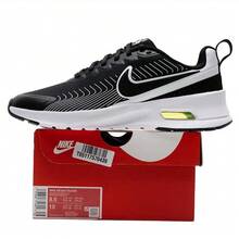 Nike Giày thể thao Air Max Nuaxis dành cho nam, Giày chạy bộ đệm tập luyện - Đen và trắng - Xem 5