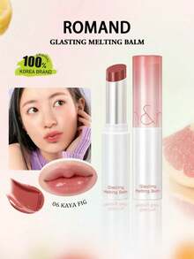 Rom&nd Romand GLASTING MELTING BALM 06 KAYA FIG 保濕不黏膩 亮澤透亮 自然色系 適合輕妝 超亮澤保濕唇釉 韓系彩妝 3.5g/0.15oz - 06 KAYA FIG - 查看 2