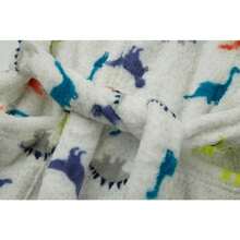 YOLIA Batas unisex para s lindas batas de baño de forro polar suave - Dinosaurio - Ver 4