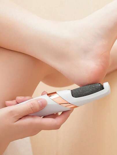 300mAh USB充电式电动磨脚器，双速可更换滚轮，带LED灯，专业足部护理去茧器，适用于去除脚后跟干裂，男女通用，是完美的生日或圣诞礼物。