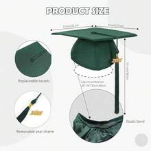 2026 Unisex Matte Graduation Gown And Cap Set With Tassel For Middle High School Bachelor - Forest Green - View 5
