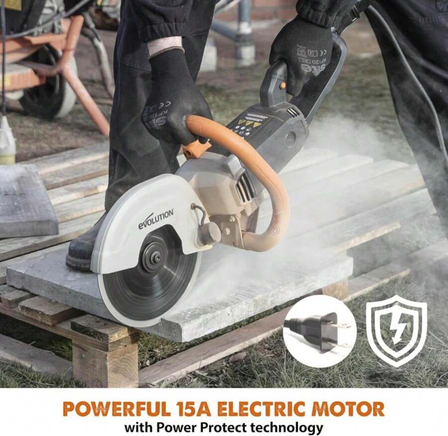 Evolution R230DCT - 9 In Concrete Saw (Circular, Angle Grinder, Cut Off Saw) - 15A Motor, No Gas - 3-1\/2 In Cut - Incl Diamond Masonry Blade - ColorB - 查看 1