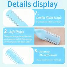 3pcs Stainless Steel Nose Hair Trimmer, Painless & Harmless, Comb Design, Portable Travel, 2026 Popular Beauty Essential - Nose Hair Knife - View 4