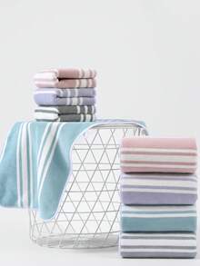 Toalla de baño/toalla de mano minimalista de felpa de coral, de unicolor, suave, absorbente y de secado rápido - Verde - Ver 4