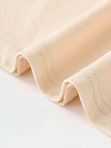 女士休闲圆领字母印花短袖T恤，夏季学生青年装 - 简约英文图案T恤激发想象力和自我表达 - 米色 - 查看 7