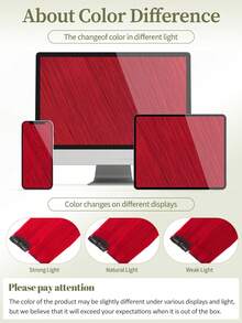 DNE HAIR Farbige Clip-In Haarverlängerungen 100% echtes Menschenhaar Farbe ROT# 2 Stück mit 4 Clips, gerade, farbige Highlights, bunte Haarverlängerung für alle Haartypen und Modebewusste - SRed - Übersicht 10