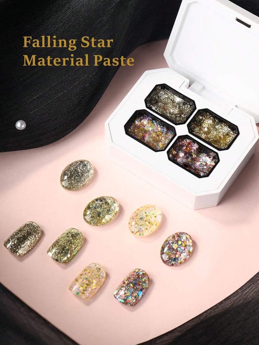 SAUA 2026春夏铂金系列指甲油，高饱和度闪粉，LED美甲，渐变效果，无酒精配方，女士节日礼物，DIY美甲设计 - 彩色 - 查看 1