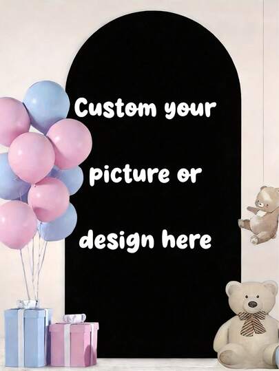 アーチ型バックドロップカーテン、複数サイズ展開、テキストと写真のカスタマイズ可能、パーソナライズデザイン、両面弾性バックドロップカーテン、ローン、ガーデン、リビングルーム、その他のイベントに適しています - 結婚式、誕生日会、ブライダルシャワー、クリスマスパーティー、ベビーシャワー、退職パーティー、記念日イベント