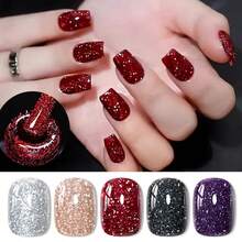 FOUR LILY 反光闪粉凝胶指甲油 闪亮迪斯科DJ LED凝胶指甲油 10毫升 - 彩色 - 查看 2