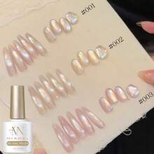 MIANEL 10ml 冬季玻璃珠猫眼凝胶指甲油 2026 新款美白猫眼指甲油 适用于脚趾 UV灯美甲，粉白配色，冬季美甲，沙龙美甲用品 - 彩色 - 查看 7