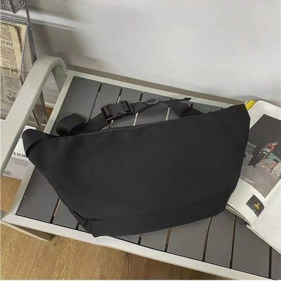 Large Capacity Men's Sports Multi-Purpose Bag, Casual Chest Bag, Waist Bag, Travel Student Backpack - Negro - Ver 1