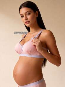 Hart & Haze 2件装孕妇哺乳文胸，无钢圈前扣式，支撑性好且透气，产后适用 - 彩色 - 查看 1