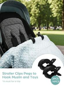 2pcs & 4pcs Baby Stroller Clips - Crocodile Anti-Drop Clamps For Blankets, Toys, Mosquito Nets & Baskets, Universal Pram - Multicolor - View 6