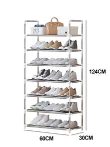 Zapatero 6/7/8/9 Niveles, Organizador Zapatera Rack, Zapatero Pequeño Apilable para 18 - 27 Pares, Organizador de Zapato para Almacenar y Guardar Los Zapatos, Se Utiliza en el Pasillo, Dormitorio, Sala de Estar - Plata/7 capas - Ver 12