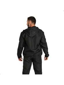 Men's Windbreaker Jacket, New Fashion, Super Lightweight Adult Jacket With Zipper And Hood, Gym Wear. - màu đen - Xem 2
