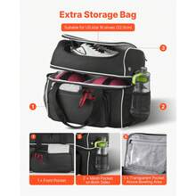 Bowling Accessories - Tasche Mit Abnehmbarem Trolley, 2 Bälle, Schwarz-weiß - View 5