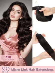 8D Nano Beads Hair Extensions,50 Strands 12-22 Inches 30g Micro Loop Human Hair Extensions, Straight Human Hair Invisible And Traceless Micro Link Human Hair, Invisible And Natural, Easy To Install, Seamless, Increase Hair Volume, Perfect For Daily Wear - Multicolor - View 23