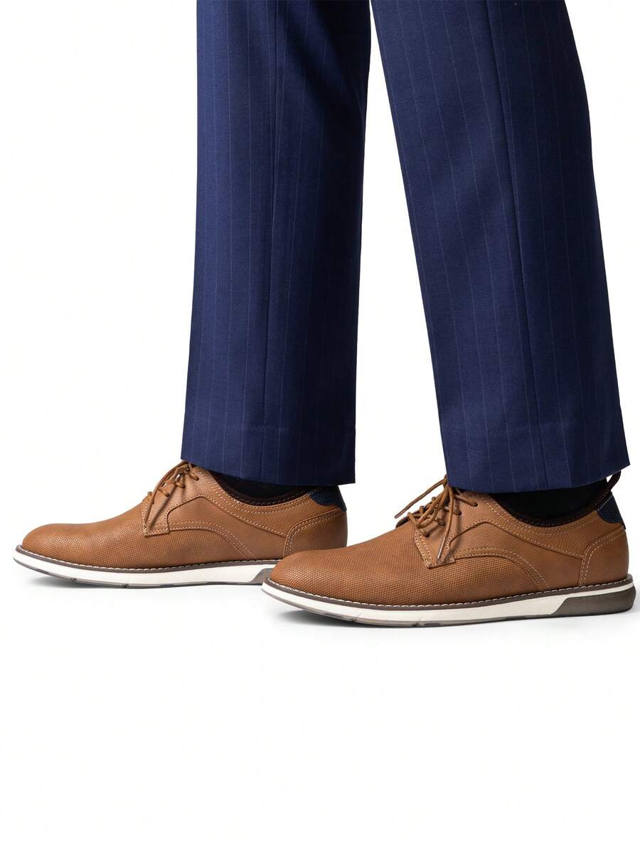 Men's Casual Oxfords Sneaker For Business Formal Dress Brown Shoes - màu nâu - Xem 1
