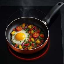 Interior Juego de sartenes Ø16 Ø20 Ø24 y Ø28 cm inducción, antiadherente, en aluminio prensado, en color bronce metalizado - Marrón - Ver 3