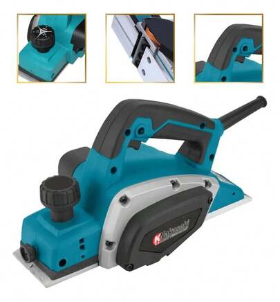 Plaina Elétrica 900w Manual Profissional 82mm 16.500 Rpm Azul-petróleo 220v