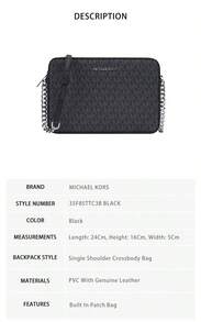Michael Kors Jet Set Item Printed Lady Crossbody Small Square Bag 35F8STTC3B BLACK - 黑色印花35F8STTC3B BLACK - 查看 7