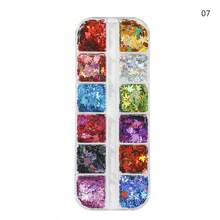 12pcs 3D Holographic Maple Leaf & Flower Nail Art Stickers, Self-Adhesive, Suitable For DIY Home Manicure And Professional Nail Salon Use Nails - Multicolor - View 9