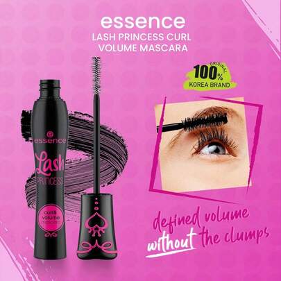 Essence 12毫升/0.4液盎司卷翘丰盈睫毛膏，富含纤维，轻盈不结块，卷翘丰盈，持久定型，打造自然卷翘效果