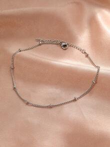 女士不锈钢脚链，饰以金色珠子，简约日常及海滩佩戴饰品 - 腳鍊 - 查看 5