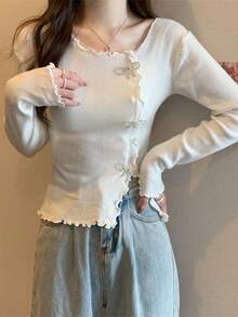 Women Knit Tops - White - View 4