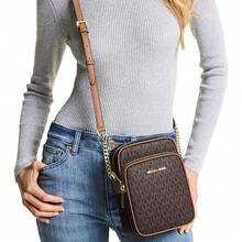 Michael Kors Jet Set Travel Print Women's Crossbody Bag 35F1GTVC2B BROWN - 深棕色印花35F1GTVC2B BROWN - 查看 2