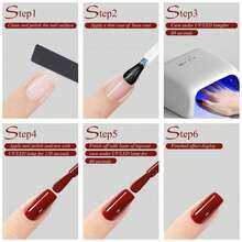 GMUME 3瓶/套 15毫升 粉色和棕色凝胶指甲油，摩卡灰褐色中性裸色，撞色秋冬暖色调，咖啡拿铁拉花，UV LED可卸甲油 - 彩色 - 查看 9