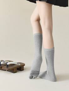 1/3 Pairs Unisex Two-Toe Ankle Socks, Spring/Summer Split Toe Thumb Socks, Black/White/Gray Pig Hoof Design Non-Slip Socks For Women - Multicolor - View 9